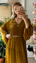 Load image into Gallery viewer, GODDESS GOLDEN OLIVE DRESS