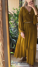 Load and play video in Gallery viewer, GODDESS GOLDEN OLIVE DRESS
