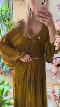 Load and play video in Gallery viewer, GODDESS GOLDEN OLIVE DRESS
