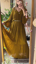 Load and play video in Gallery viewer, GODDESS GOLDEN OLIVE DRESS
