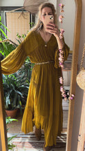 Load and play video in Gallery viewer, GODDESS GOLDEN OLIVE DRESS
